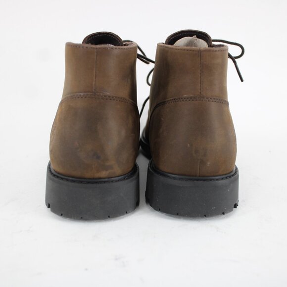 Timberland Sz 9 Dark Brown Weatherproof Lace Up Leather Fabric Lined Ankle Boot - Picture 3 of 16
